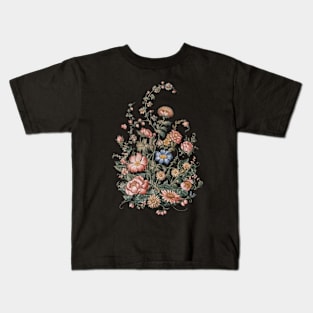 Cottagecore flower dark floral design Kids T-Shirt